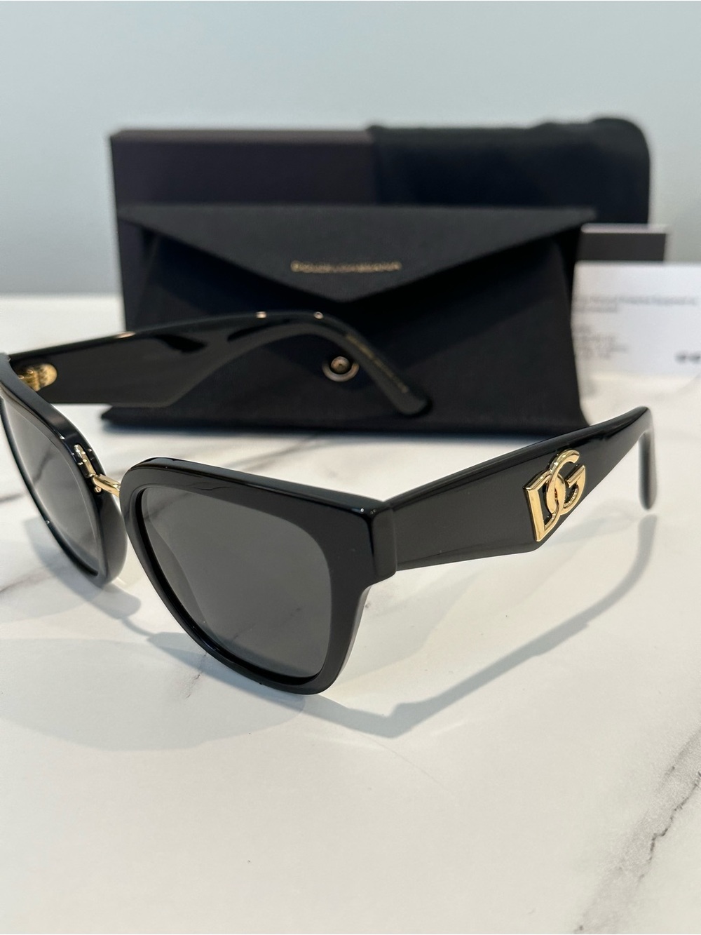 Dolce & Gabbana Black Logo Cat-Eye Women's Sunglasses